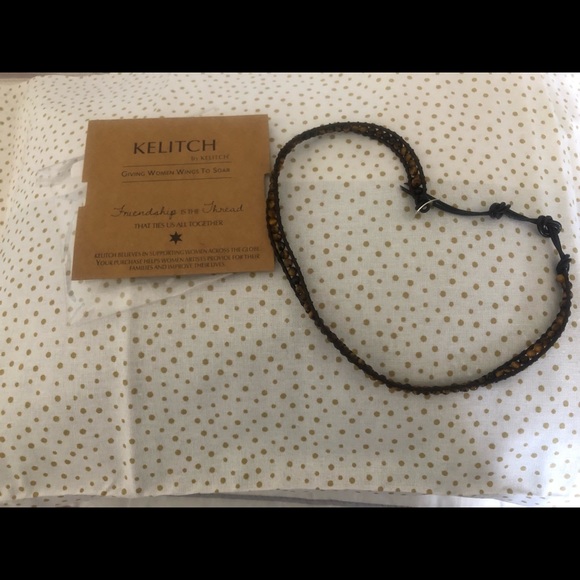 NIP Kelitch Tiger Eye Wrap Bracelet with silver color closure - Picture 5 of 6